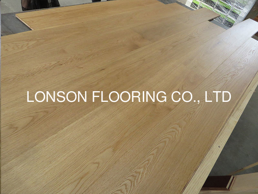 Quality Russian Oak engineered wood flooring, AB grade, slight brushed, natural color UV lacquer factory