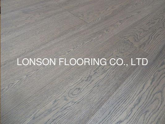 Quality Grey Stained Russian Oak Flooring Matt 18mm Engineered Oak Flooring factory
