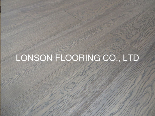 Quality popular grey stained Russian Oak Engineered Wood Flooring, color mountain view factory