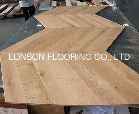 Quality Character ABCD grade 60 degree Euro Oak Chevron Engineered wood Flooring Natural Brushed UV lac factory