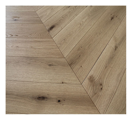 quality Character ABCD grade 60 degree Euro Oak Chevron Engineered wood Flooring Natural Brushed UV lac factory