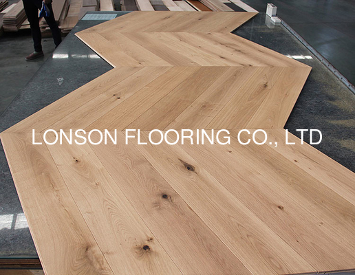 Quality Character ABCD grade 60 degree Euro Oak Chevron Engineered wood Flooring Natural Brushed UV lac factory