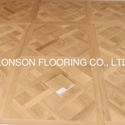 Quality 800x800x20mm European Oak Versailles Panels Flooring with 3MM Oak Veneers and E0, CARB II Certification in BF001 Color factory