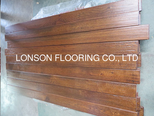 Quality solid American hickory hardwood flooring with distressed finishings factory