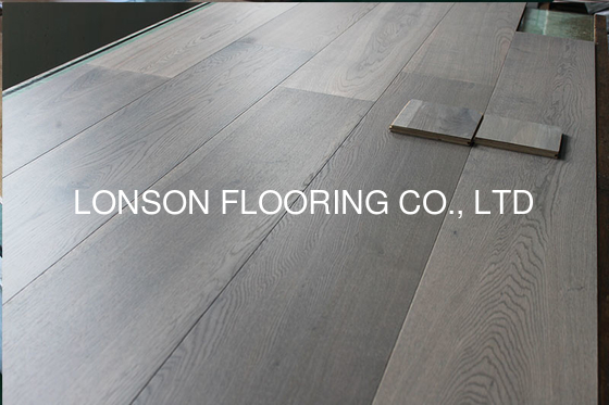 Quality Chemical Treated White Oak Engineered Wood Flooring with nice grey color factory