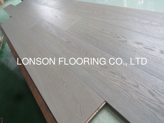 Quality Light grey Russian Oak Engineered timber Flooring, brushed,  woca oil finished, good quality, factory