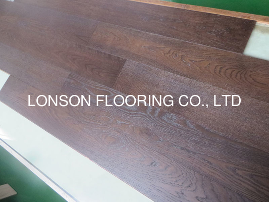 quality Chocolate Stained European Oak Engineered Wood Flooring, Color Expresso, ABCD grade factory