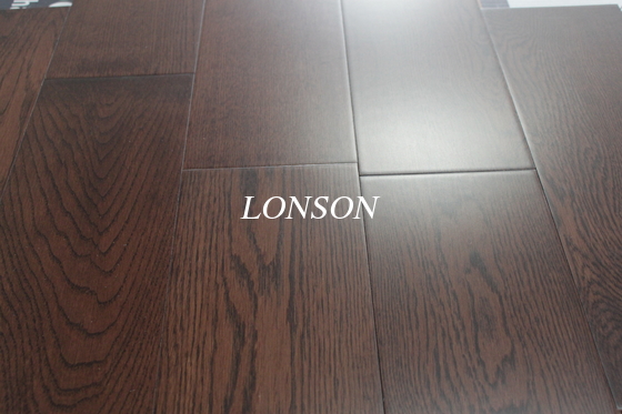 quality Russian Oak multi-layers engineered hardwood flooring with brown stained factory