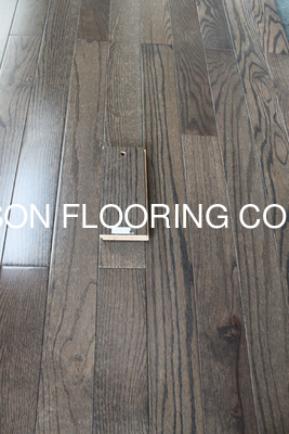 quality Real Solid Red Oak Hardwood Flooring, City Gray Color, AB Grade factory