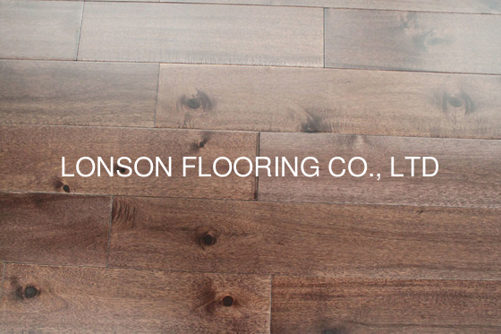Quality Stained Large Leaf (big Leaf) Acacia (Asian walnut) solid hardwood flooring factory
