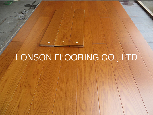 Quality teak stained American white Oak engineered wood flooring to Thailand factory