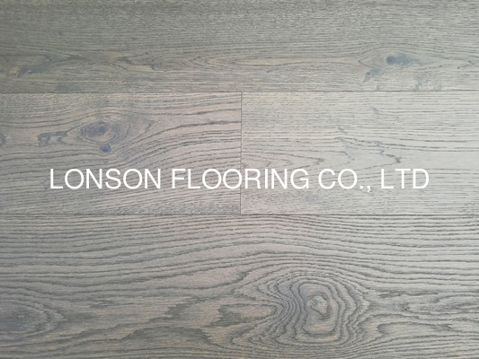 quality Character Grade European Oak engineered wood flooring with gray stained factory