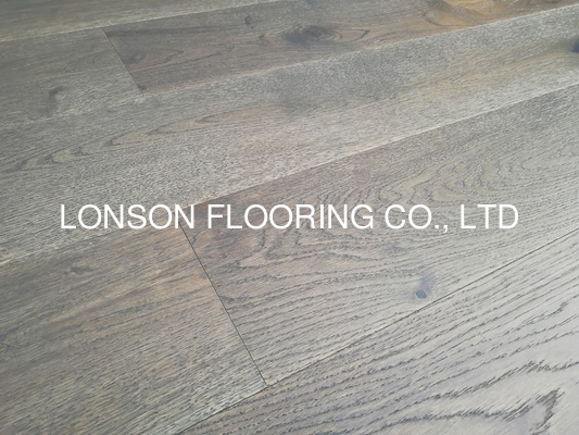 Quality Character Grade European Oak engineered wood flooring with gray stained factory