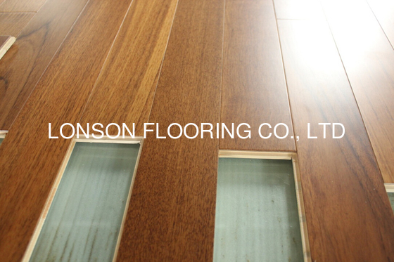 Quality Jointed 2230mm Myanmar Teak Engineered Parquet Flooring, Natural Color And Semi Gloss factory