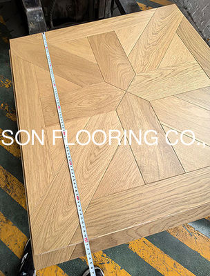 Quality Natural Smoked Oak Parquet Flooring with 800 x 800MM versailles parquet floor tiles factory