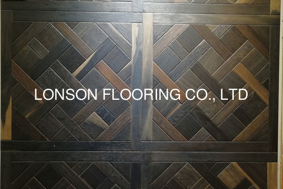 Versailles in White Oak engineered parquet tiles with different stains and finishing