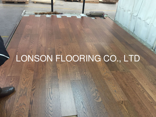 Quality white oak HDF engineered wood flooring with American popular color stains factory