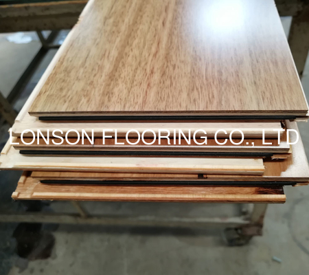 quality 5G click Blackbutt Engineered Timber Flooring, smooth and high gloss finishing, square edge factory