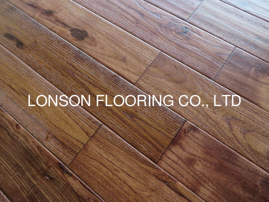 Quality different stained Asian Teak solid hardwood flooring with distressed finishing factory