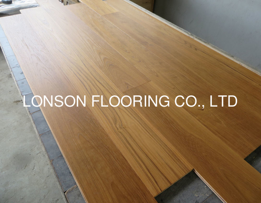 quality premium AB grade Burma Teak Engineered Wood Flooring with slight brushed surface and natural vanished factory
