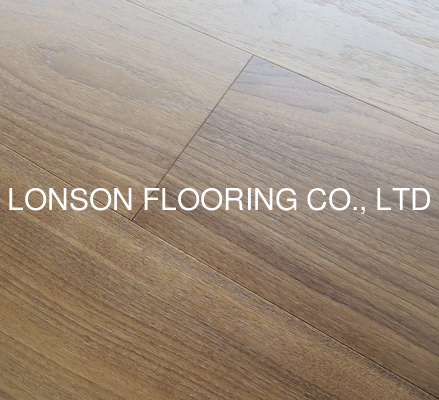 brushed American Walnut wide plank engineered hardwood flooring, natural color