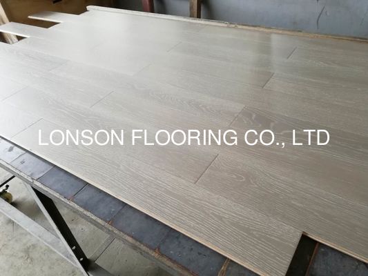 Quality Light Grey Washed Russian Oak Engineered Hardwood Flooring Premium AB Grade factory