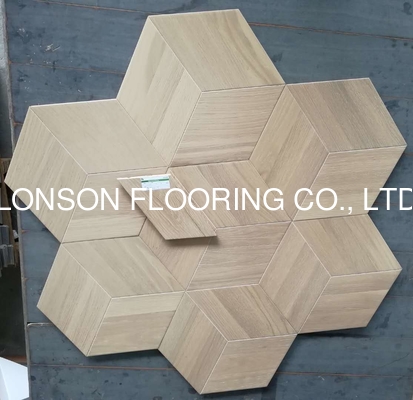 Quality Art Parquetry, Hexagon In Oak Wood Engineered Parquet Flooring With Different Styles factory