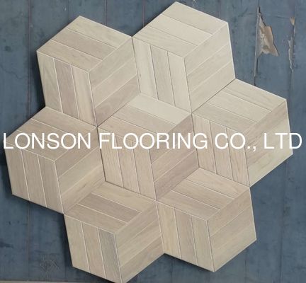 Quality Art Parquetry Hexagon In Oak Engineered Parquet Flooring With Different Styles factory