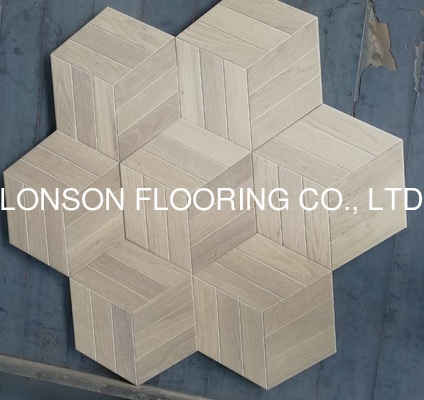 quality Art Parquetry, Hexagon In Oak Wood Engineered Parquet Flooring With Different Styles factory