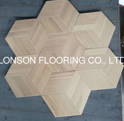 quality Art Parquetry, Hexagon In Oak Wood Engineered Parquet Flooring With Different Styles factory