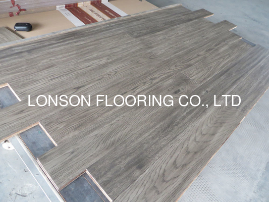 Quality hickory engineered hardwood flooring to Canada, Modern gray stain factory