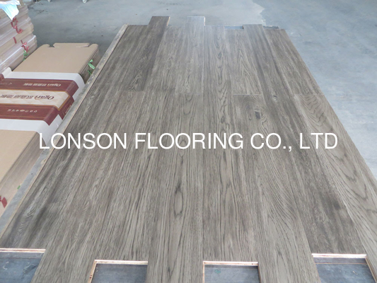 Quality hickory engineered hardwood flooring to Canada, Modern gray stain factory