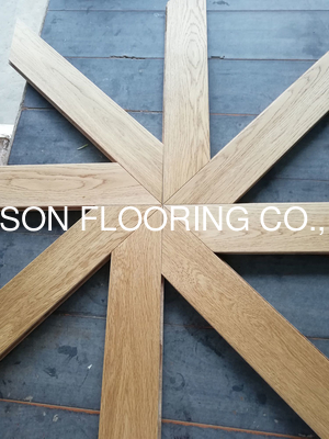 Quality selected grade Chervon in Oak engineered Parquet wood flooring in natural color factory