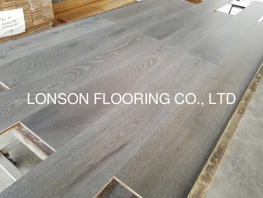 quality Grey Washed European Oak Wide Plank Paruet Flooring, Character ABCD Grade factory