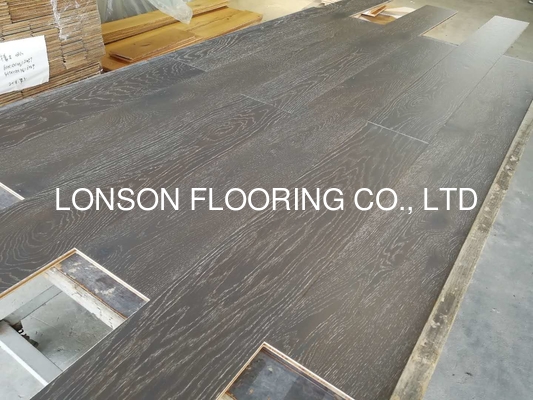 quality Grey Washed European Oak Wide Plank Paruet Flooring, Character ABCD Grade factory