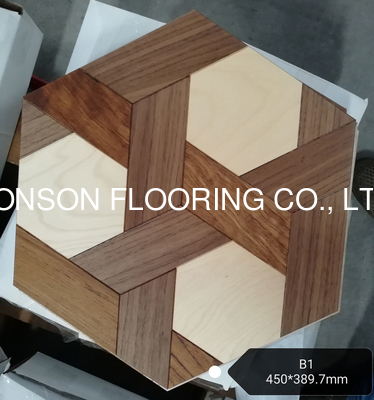 Quality Hexagon wood engineered parquet flooring with different styles and mixed woods factory
