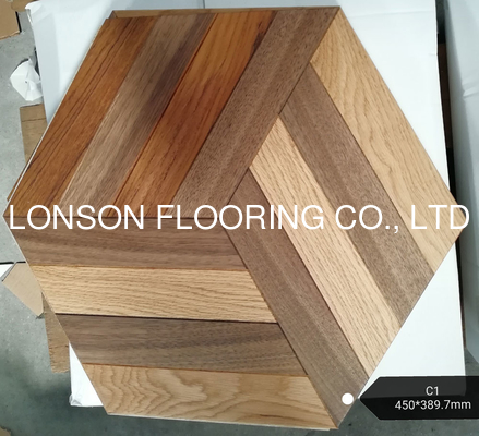 Quality Hexagon wood engineered parquet flooring with different styles and mixed woods factory
