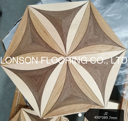 Quality Hexagon wood engineered parquet flooring with different styles and mixed woods factory