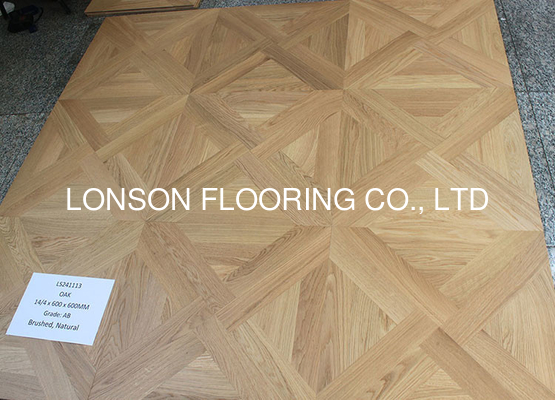Quality Bespoke Pattern Oak Versailles Engineered Flooring, No Bevel, Natural Vanished factory