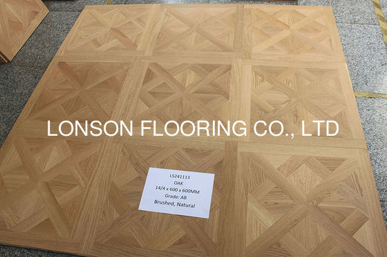 Quality A/B Grade European Oak Versailles Panels Flooring with Brushed UV Lacquer and Tongue & Groove Joint factory