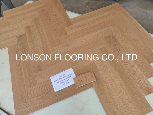 Quality Big Size Herringbone Oak Engineered Parquet Flooring, 910 X 150MM factory