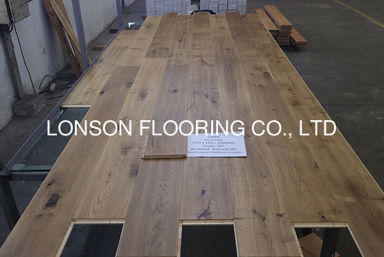 Duty Free 3 layers Oak Flooring to EU, Smoked, Handscraped, Natural Oil, Click