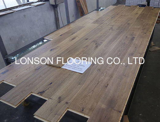 Quality 3-Layer European Engineered Oak Flooring 1900x190mm Handscraped Smoked factory