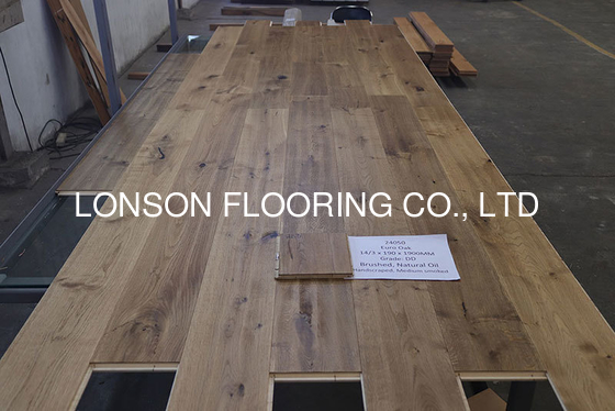 Quality Duty Free 3 layers Oak Flooring to EU, Smoked, Handscraped, Natural Oil, Click factory