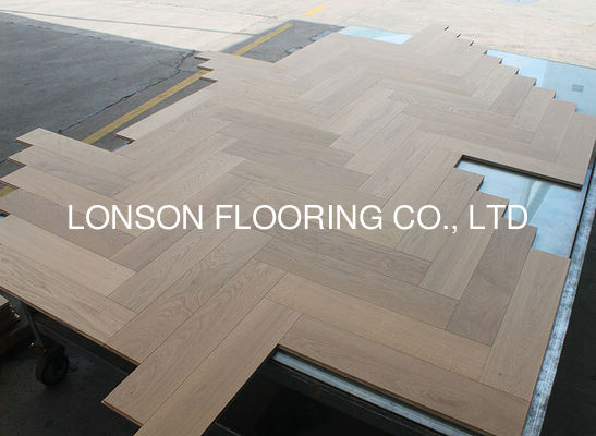 Quality White Oak Herringbone Wood Floor 600x125x16MM Engineered Herringbone Oak Flooring factory
