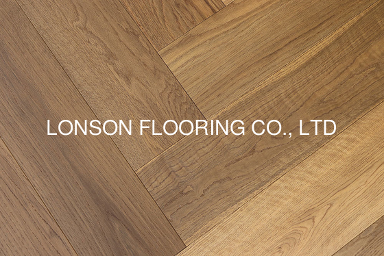 quality White Oak Herringbone Engineered Flooring 910x150mm Smoked UV Oil factory