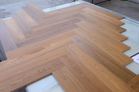 quality White Oak Herringbone Engineered Hardwood Flooring, Smoked, UV Oil factory