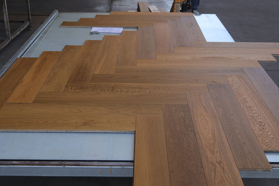 quality White Oak Herringbone Engineered Hardwood Flooring, Smoked, UV Oil factory