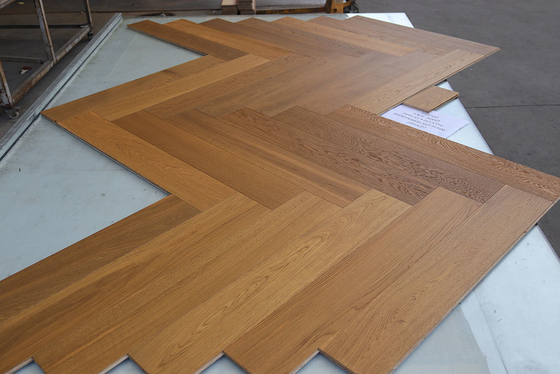 quality White Oak Herringbone Engineered Hardwood Flooring, Smoked, UV Oil factory
