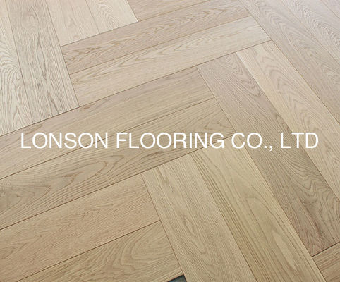 Quality Brushed Matt White Engineered Oak Herringbone Flooring 700x150x11MM factory